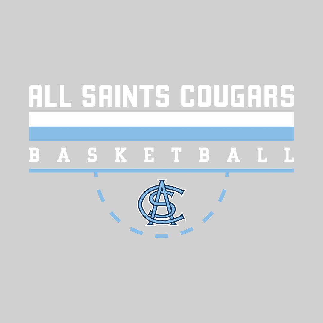 All Saints Cougars - Basketball - Double Color Lines with Free-Throw Half Circle