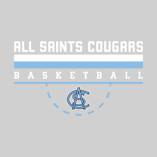 All Saints Cougars - Basketball - Double Color Lines with Free-Throw Half Circle