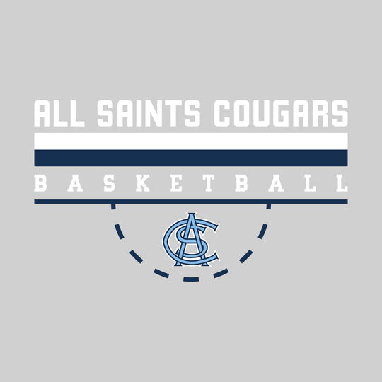 All Saints Cougars - Basketball - Double Color Lines with Free-Throw Half Circle