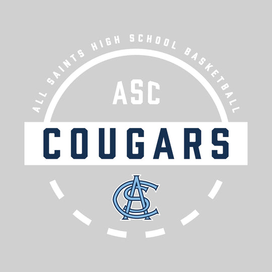 All Saints Cougars - Basketball - Mascot Name with Free Throw Circle