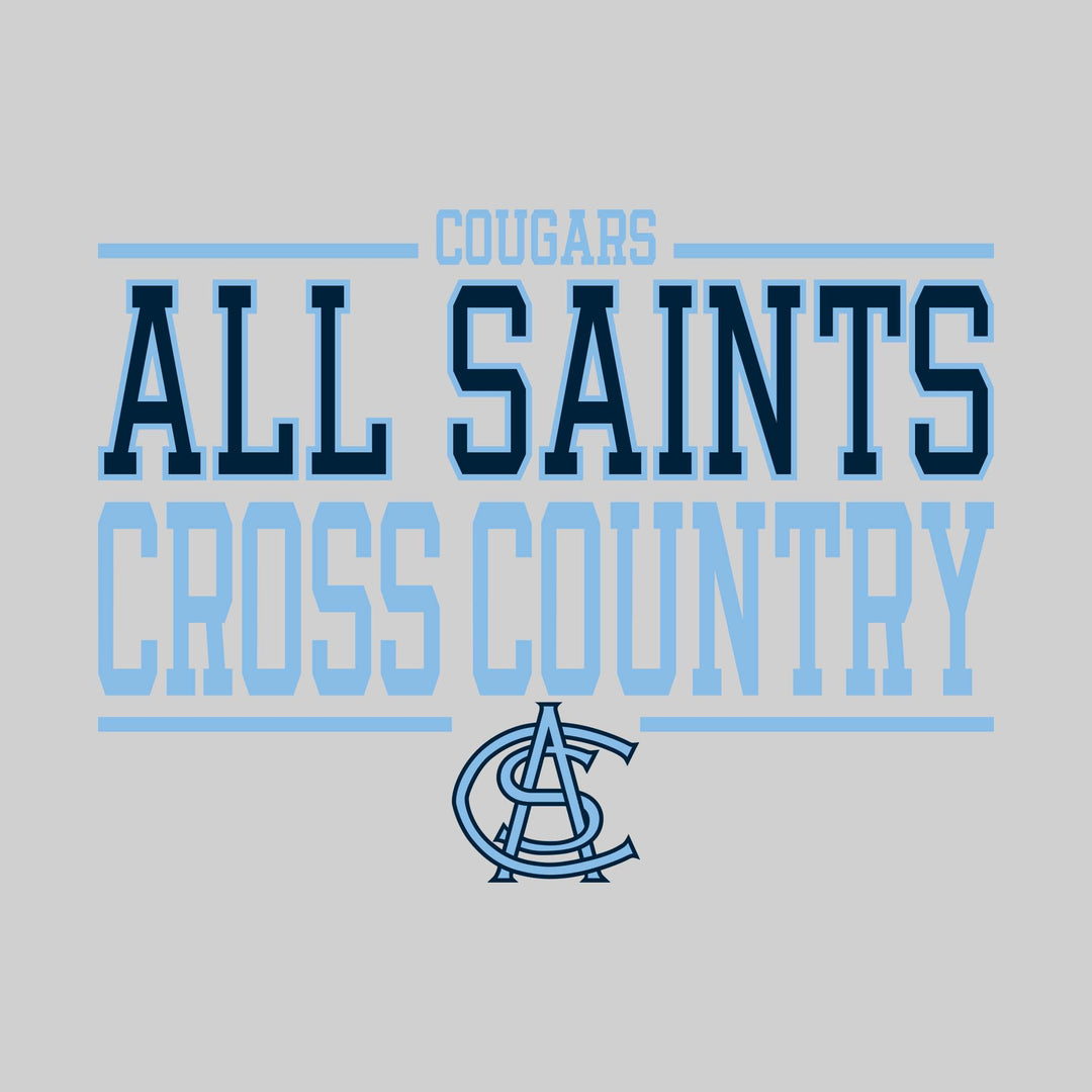 All Saints Cougars - Cross Country - Bracketed School Name with Mascot