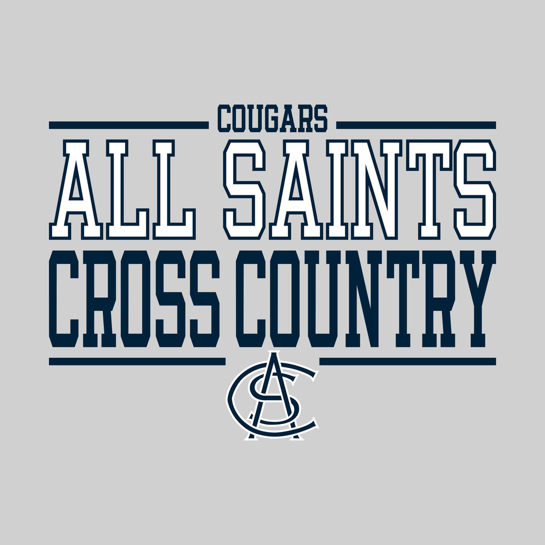 All Saints Cougars - Cross Country - Bracketed School Name with Mascot