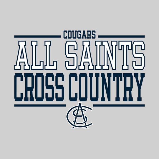 All Saints Cougars - Cross Country - Bracketed School Name with Mascot
