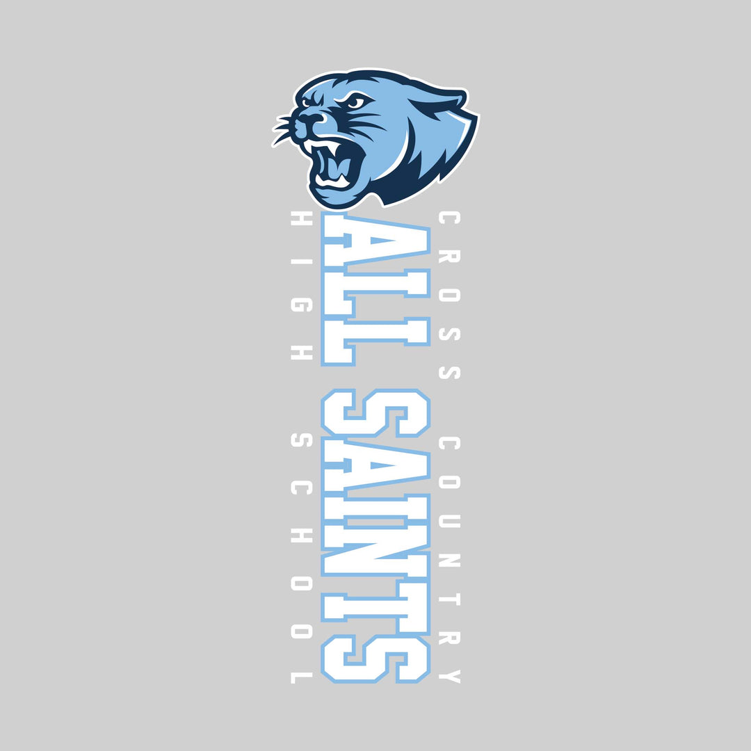 All Saints Cougars - Cross Country - Vertical School Name with Upper Mascot