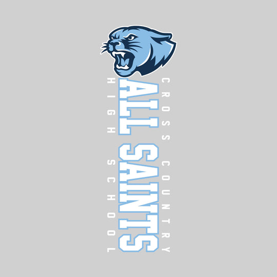 All Saints Cougars - Cross Country - Vertical School Name with Upper Mascot