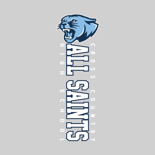All Saints Cougars - Cross Country - Vertical School Name with Upper Mascot