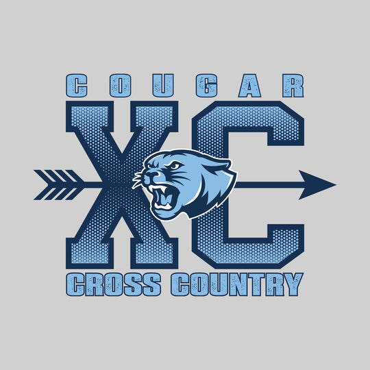 All Saints Cougars - Cross Country - XC with Arrow and Mascot
