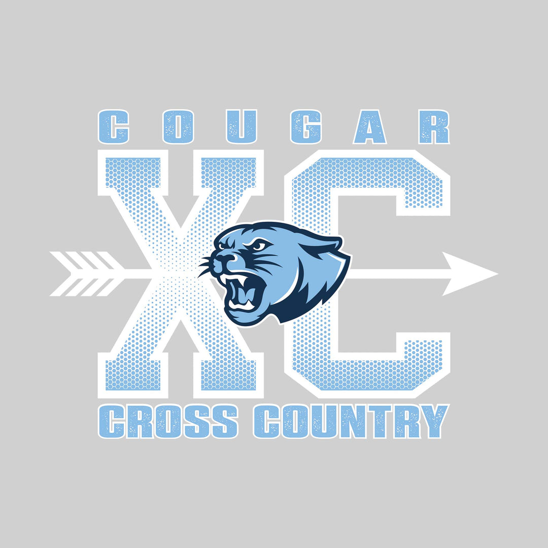 All Saints Cougars - Cross Country - XC with Arrow and Mascot