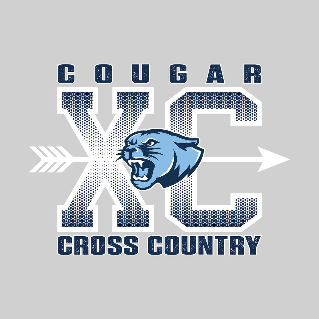 All Saints Cougars - Cross Country - XC with Arrow and Mascot