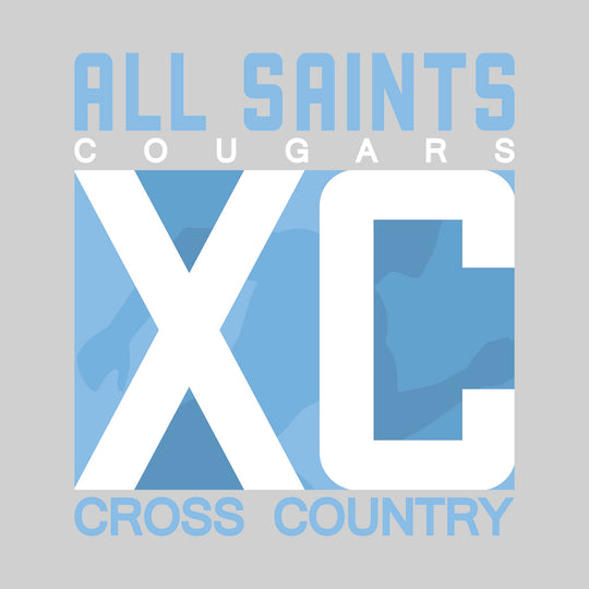 All Saints Cougars - Cross Country - XC with Runner Silhouette