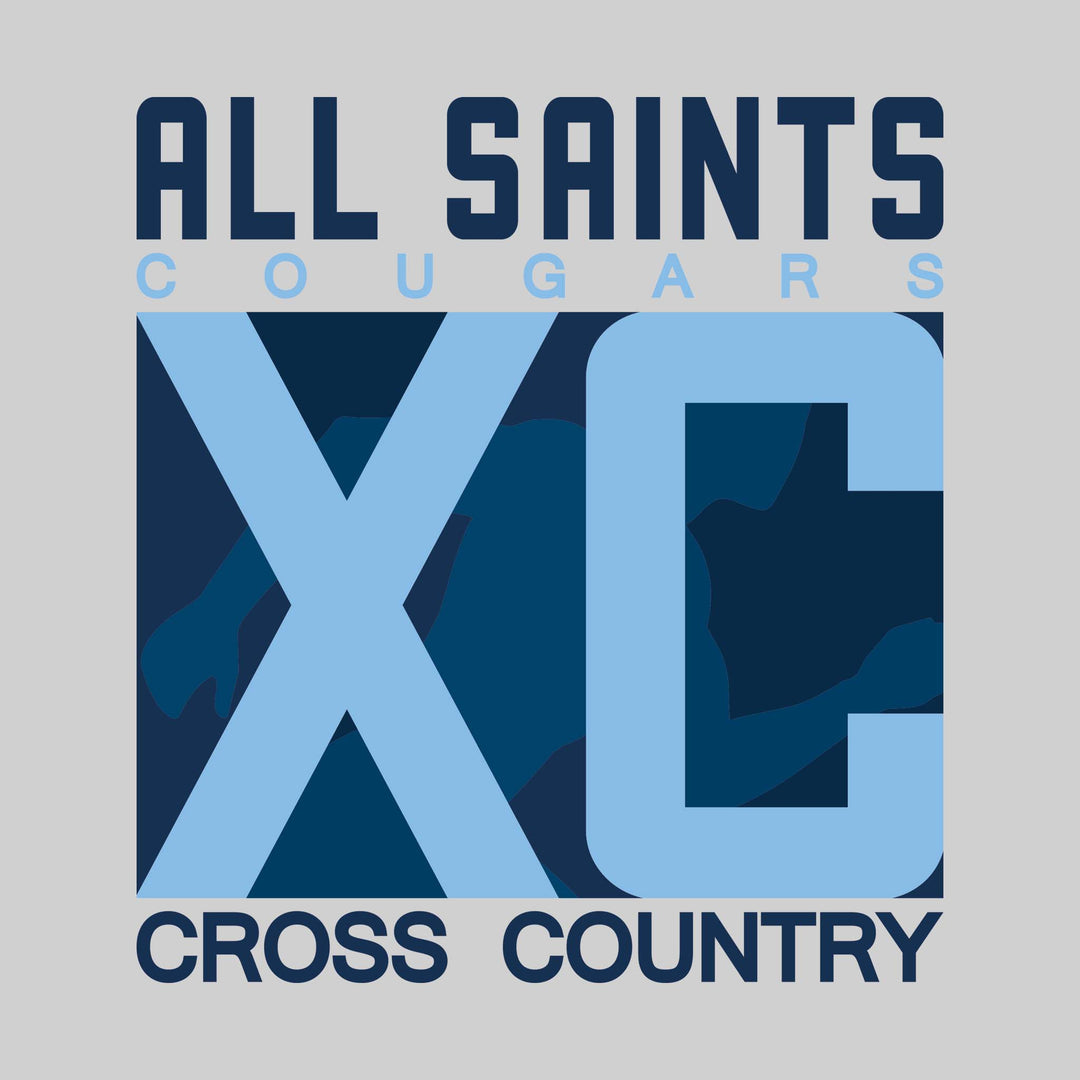 All Saints Cougars - Cross Country - XC with Runner Silhouette