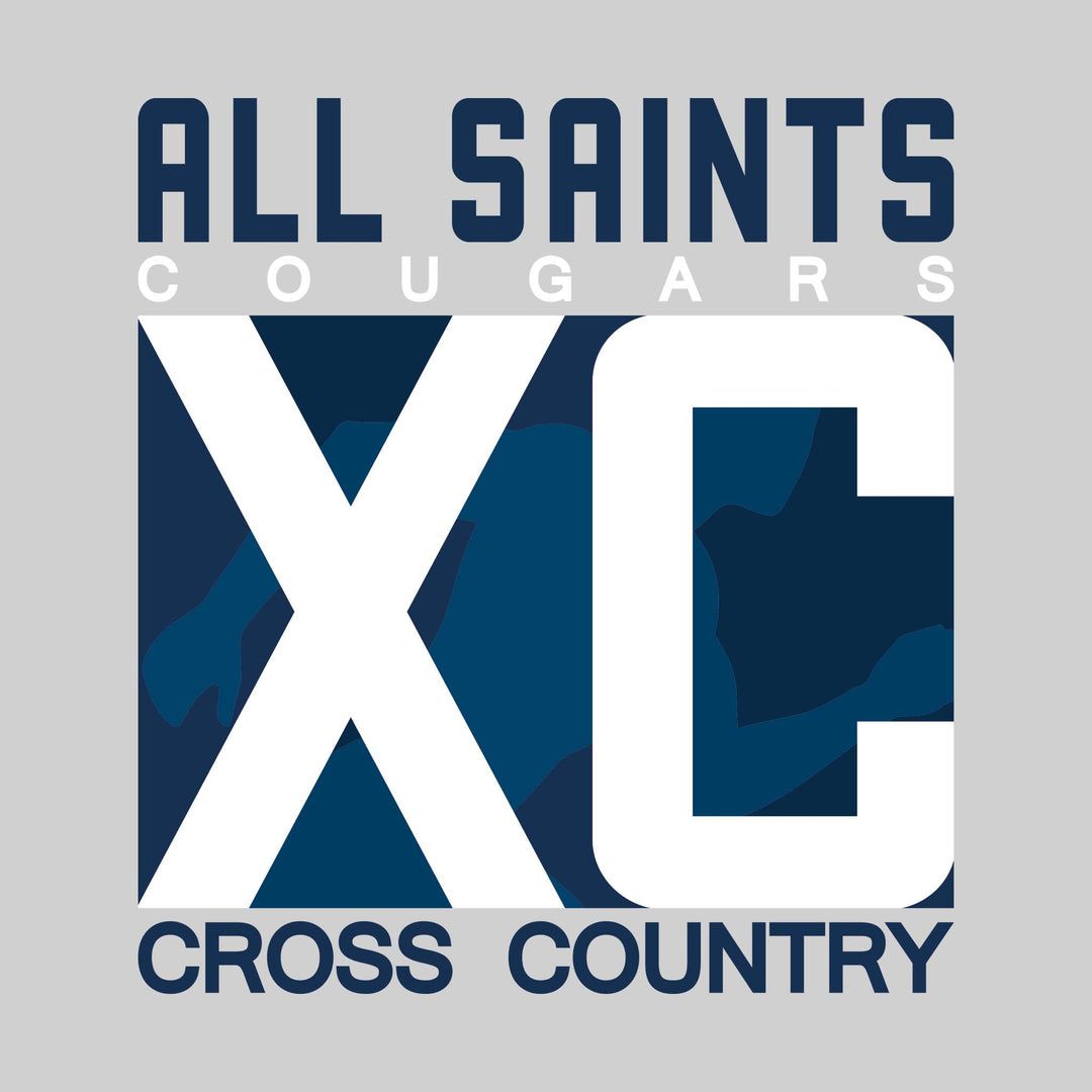 All Saints Cougars - Cross Country - XC with Runner Silhouette