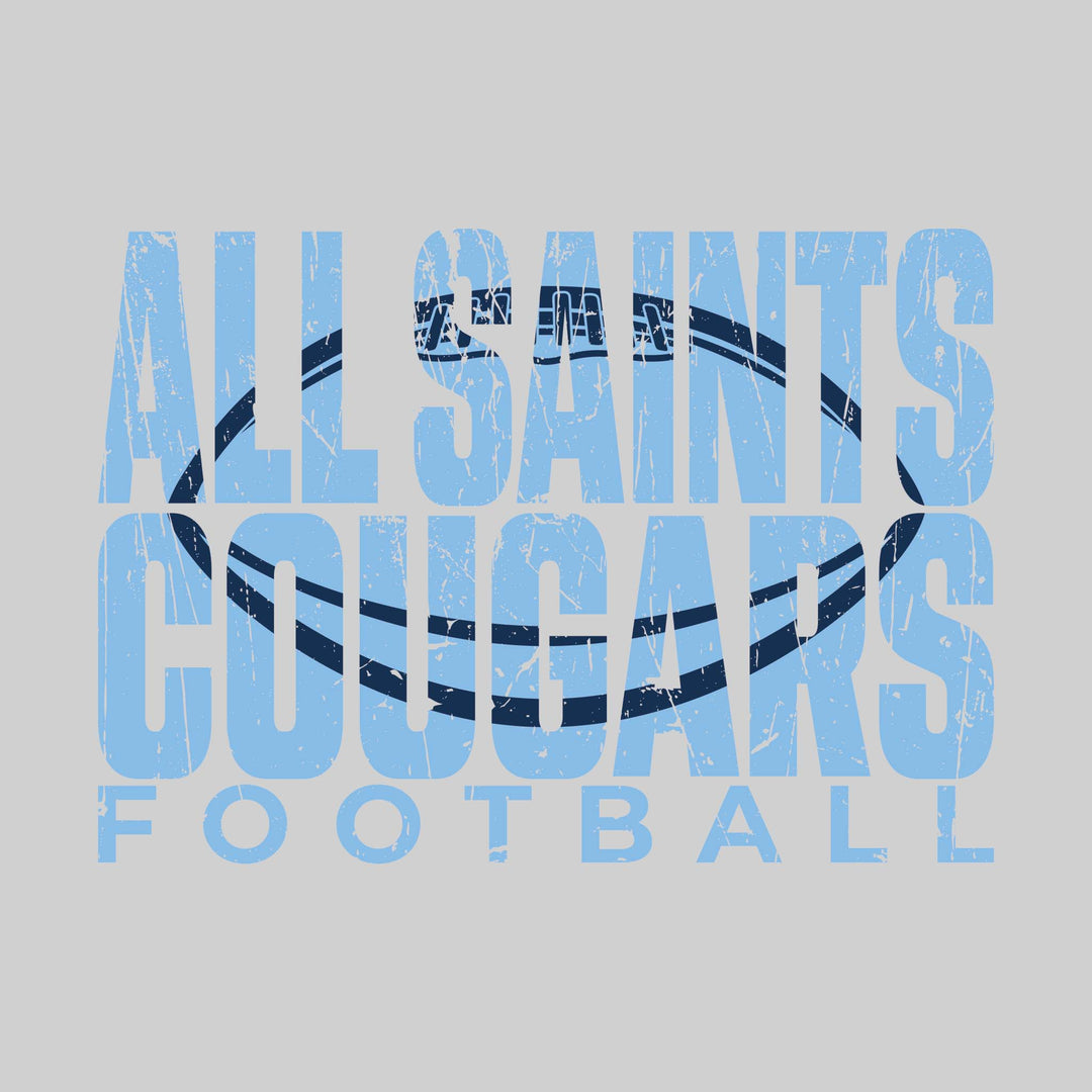 All Saints Cougars - Football - All Saints Cougars Football with Football Shape Inset