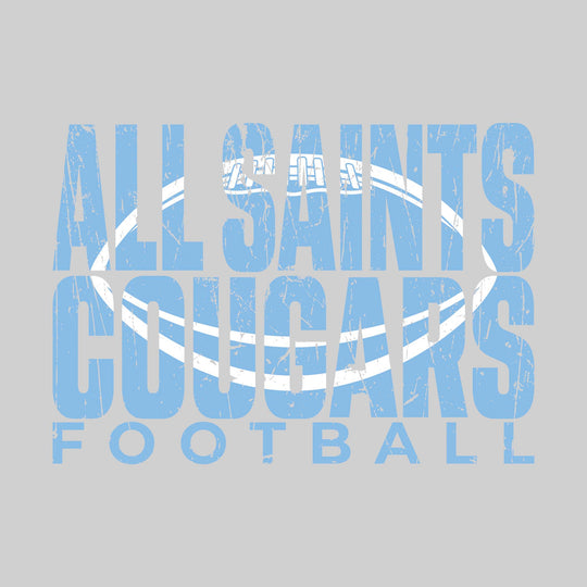 All Saints Cougars - Football - All Saints Cougars Football with Football Shape Inset