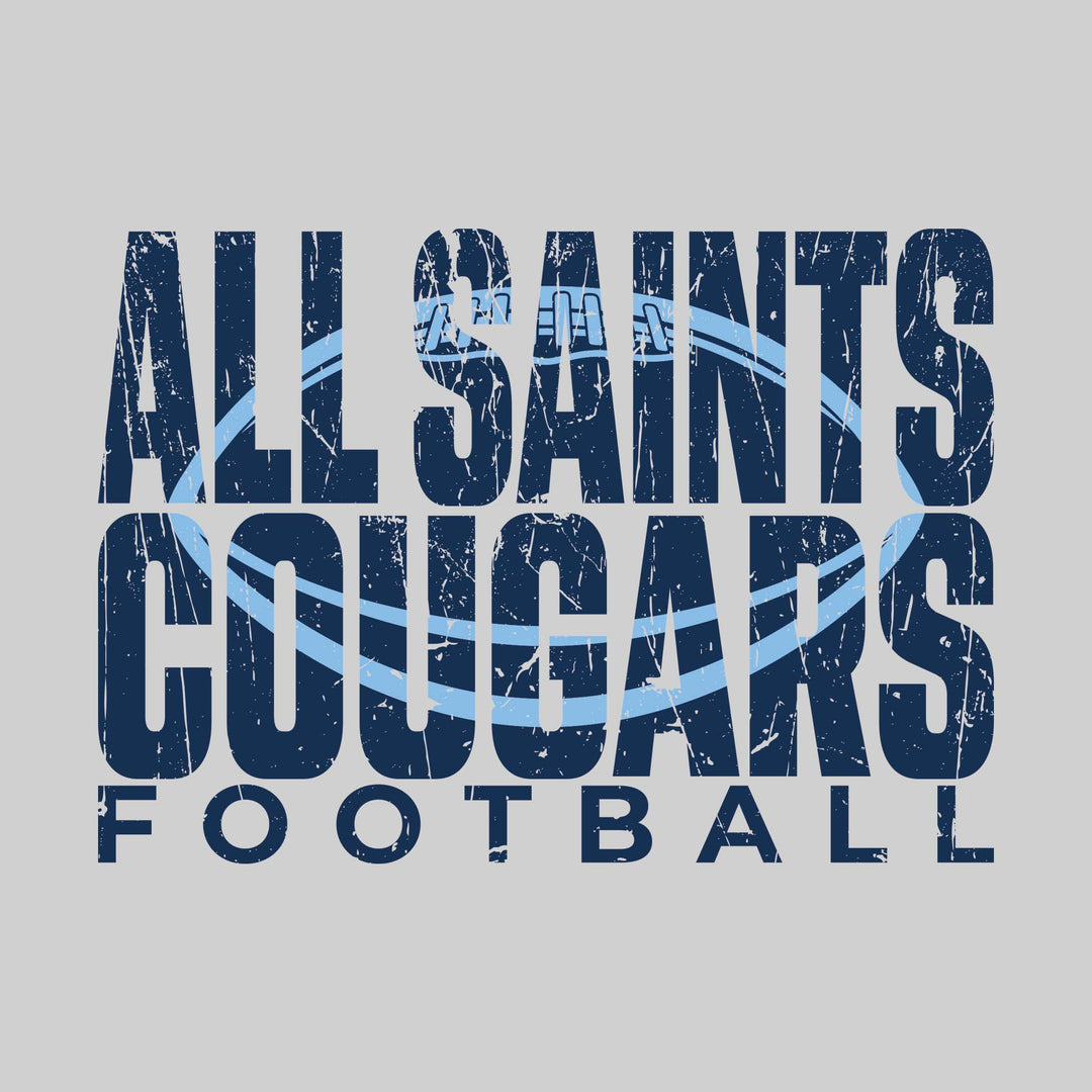 All Saints Cougars - Football - All Saints Cougars Football with Football Shape Inset