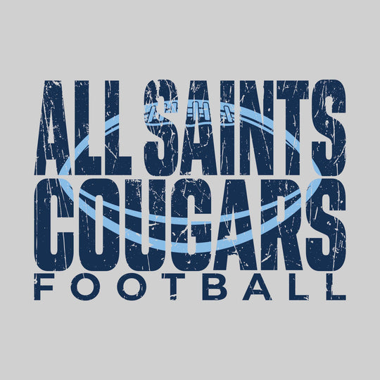 All Saints Cougars - Football - All Saints Cougars Football with Football Shape Inset
