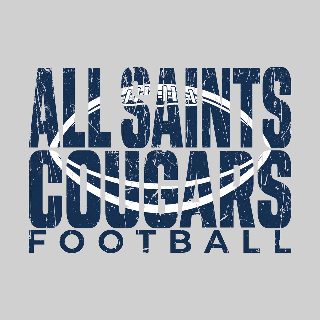 All Saints Cougars - Football - All Saints Cougars Football with Football Shape Inset