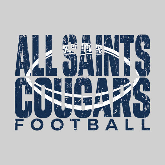 All Saints Cougars - Football - All Saints Cougars Football with Football Shape Inset