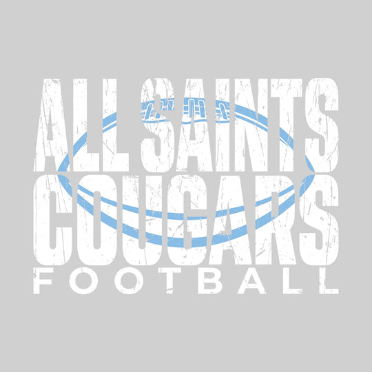 All Saints Cougars - Football - All Saints Cougars Football with Football Shape Inset