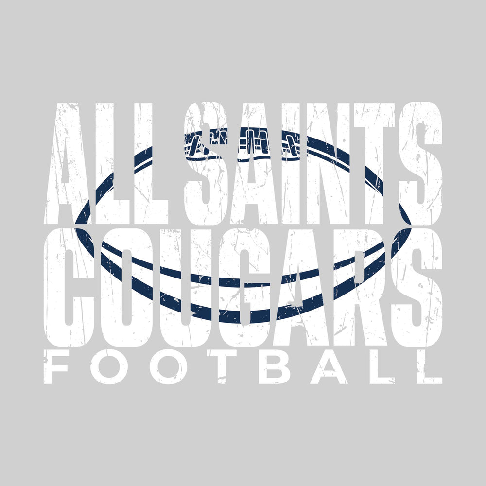 All Saints Cougars - Football - All Saints Cougars Football with Football Shape Inset