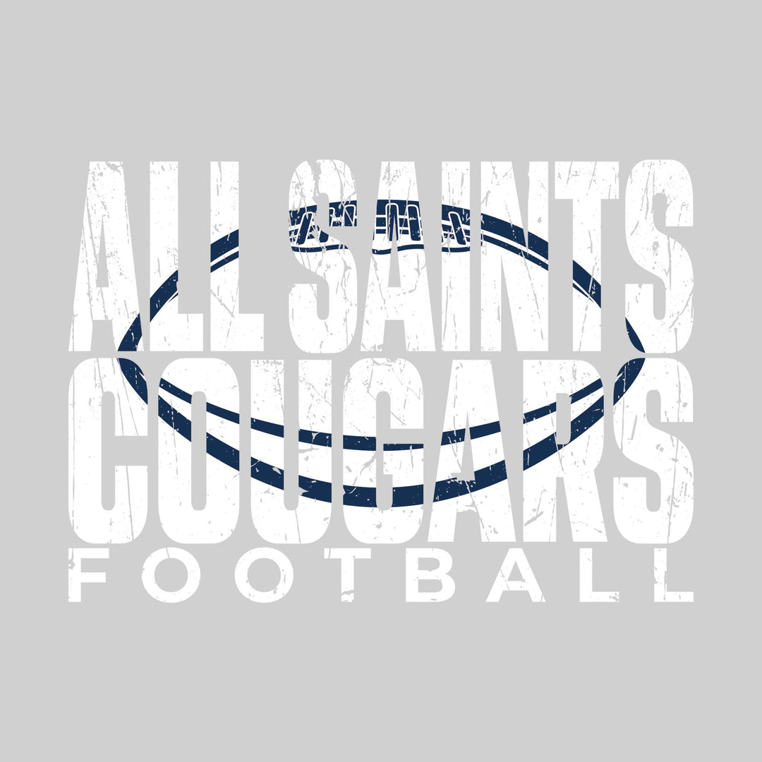 All Saints Cougars - Football - All Saints Cougars Football with Football Shape Inset