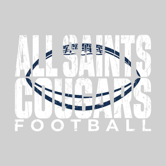 All Saints Cougars - Football - All Saints Cougars Football with Football Shape Inset