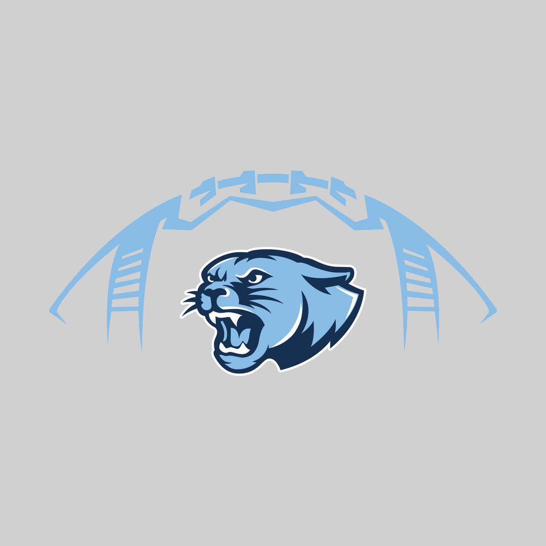 All Saints Cougars - Football - Football Shape Outline with Center Mascot