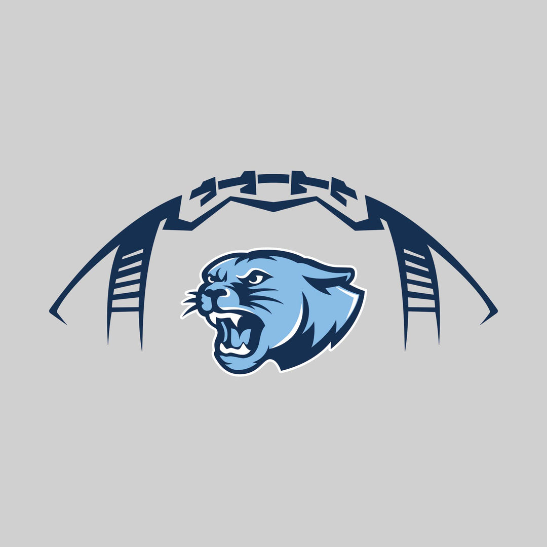 All Saints Cougars - Football - Football Shape Outline with Center Mascot