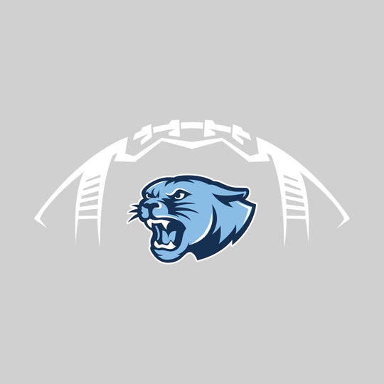 All Saints Cougars - Football - Football Shape Outline with Center Mascot