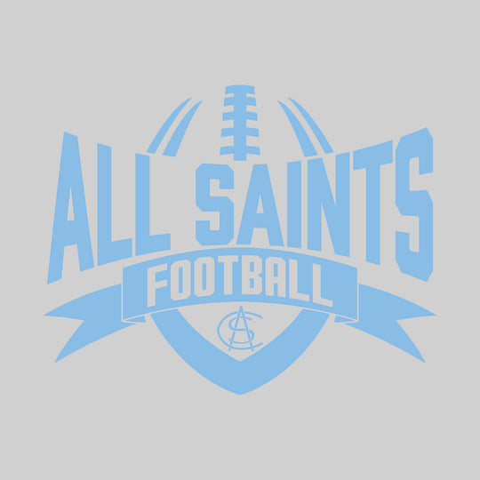 All Saints Cougars - Football - School Name with Football Shape and Banner