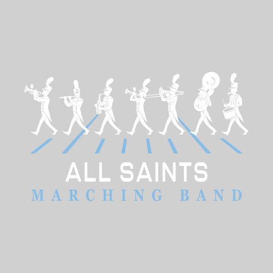 All Saints Cougars - Marching Band - Marching Band Silhouettes with Yard Lines