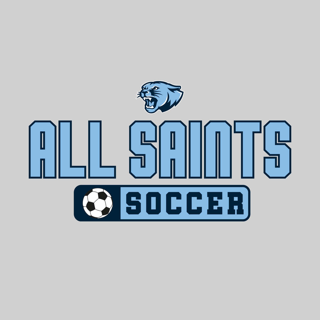 All Saints Cougars - Soccer - Mascot with School Name Over Soccer