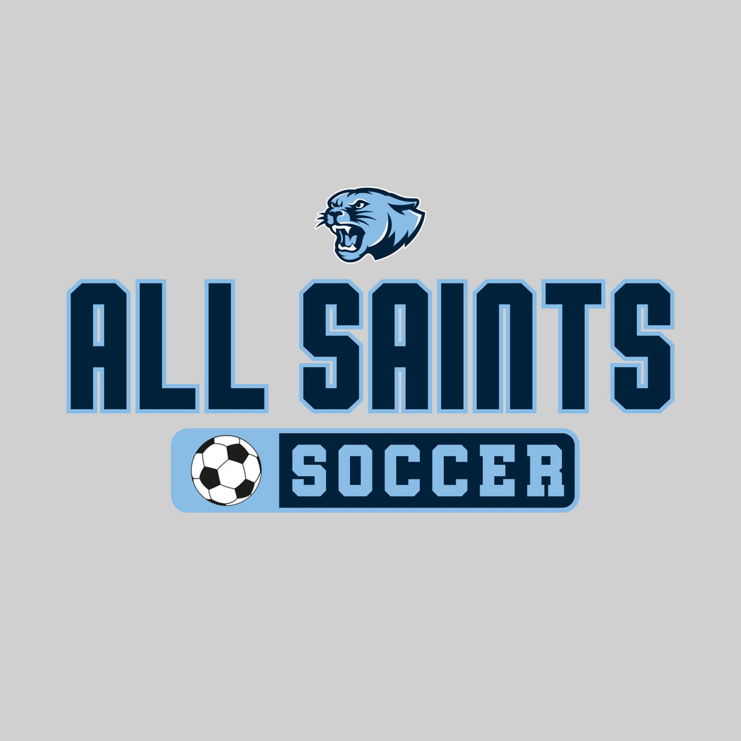 All Saints Cougars - Soccer - Mascot with School Name Over Soccer