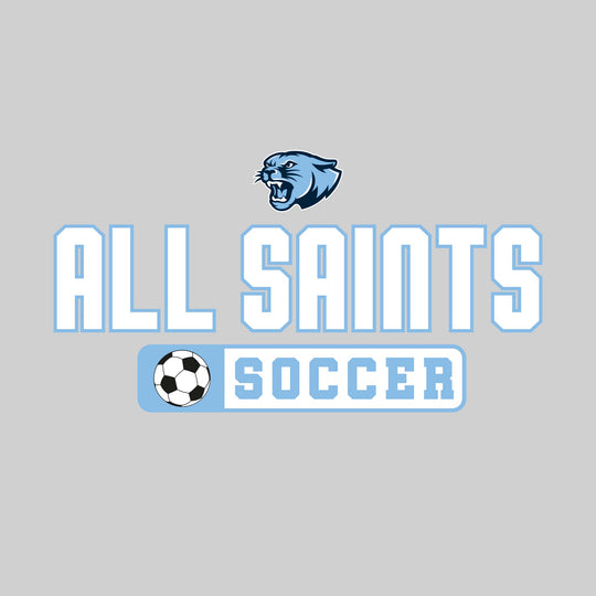 All Saints Cougars - Soccer - Mascot with School Name Over Soccer