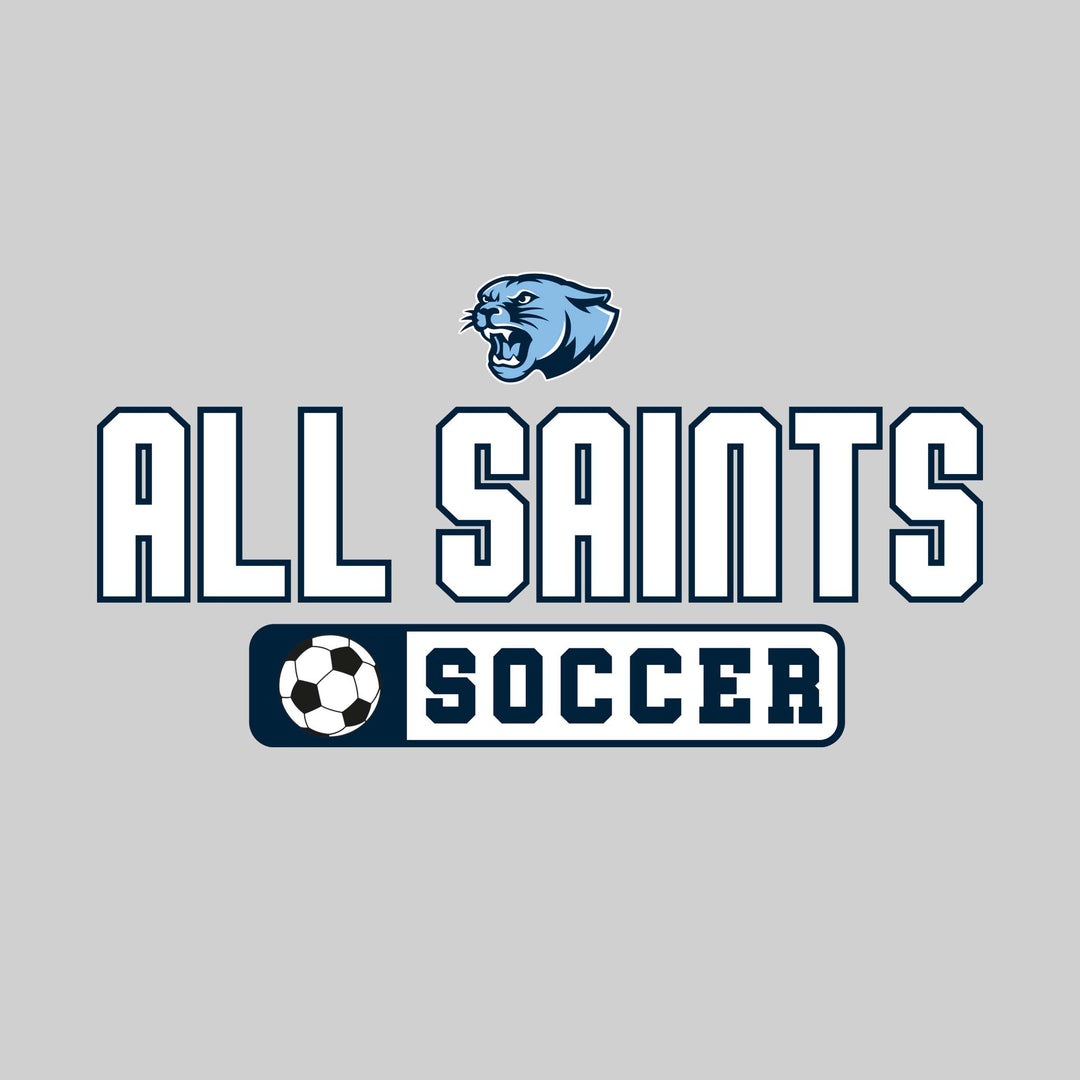 All Saints Cougars - Soccer - Mascot with School Name Over Soccer