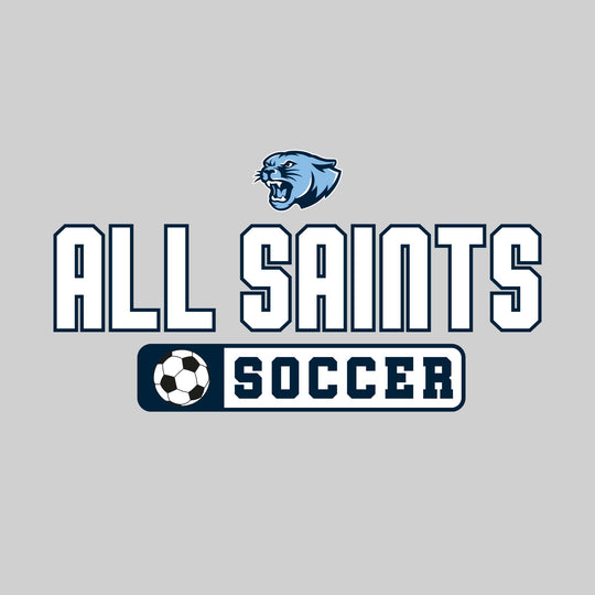 All Saints Cougars - Soccer - Mascot with School Name Over Soccer