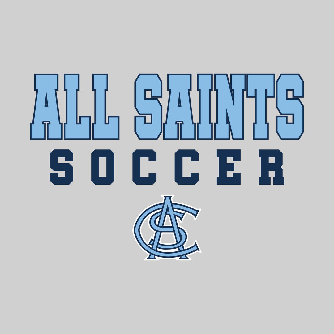 All Saints Cougars - Soccer - Outlined School Name with Soccer &amp; Mascot