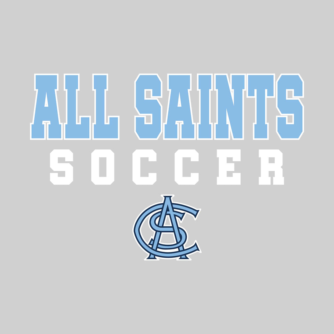 All Saints Cougars - Soccer - Outlined School Name with Soccer &amp; Mascot