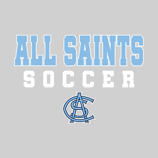 All Saints Cougars - Soccer - Outlined School Name with Soccer &amp; Mascot