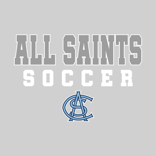 All Saints Cougars - Soccer - Outlined School Name with Soccer &amp; Mascot