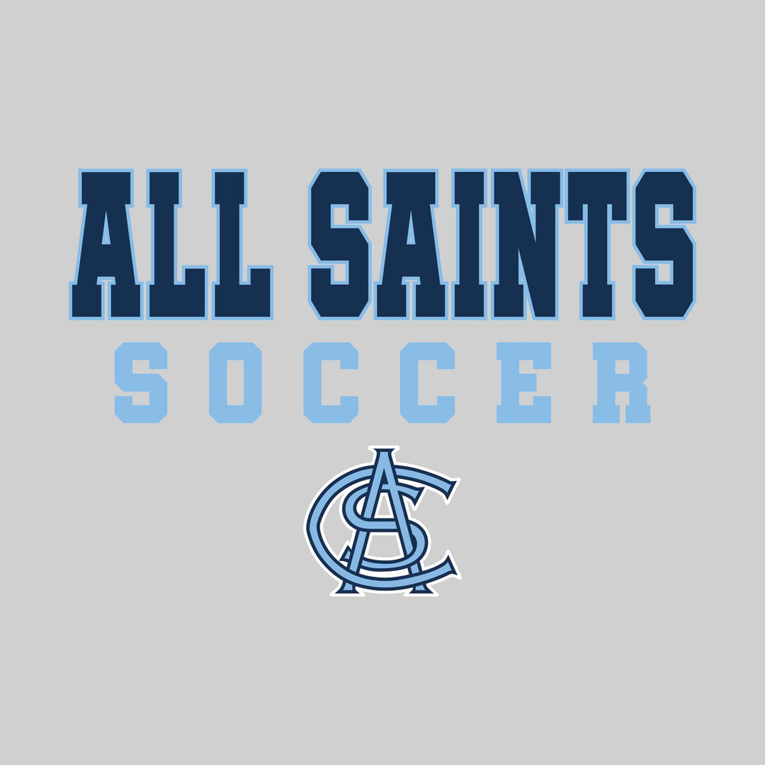 All Saints Cougars - Soccer - Outlined School Name with Soccer &amp; Mascot