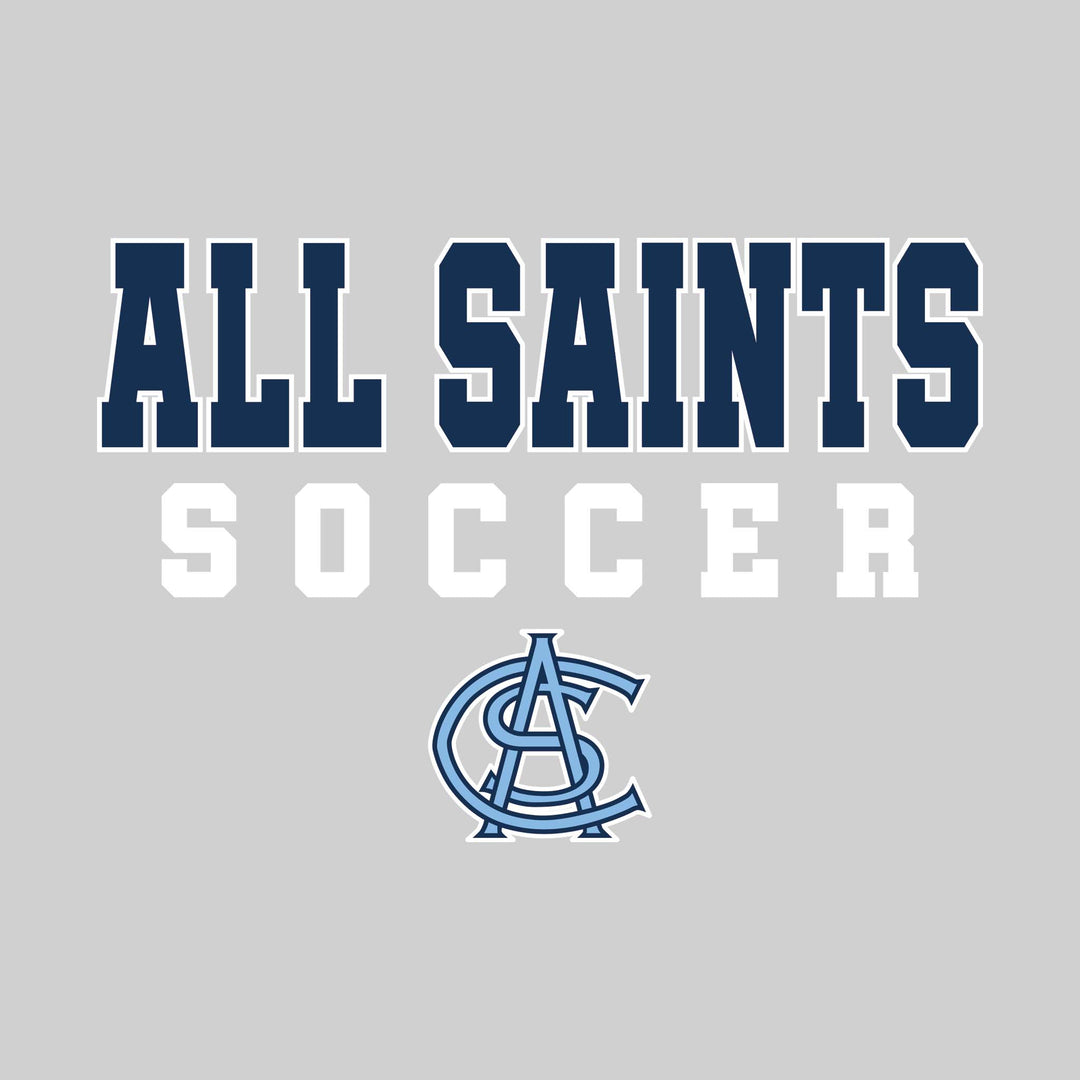 All Saints Cougars - Soccer - Outlined School Name with Soccer &amp; Mascot
