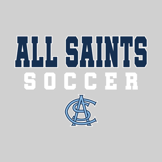 All Saints Cougars - Soccer - Outlined School Name with Soccer &amp; Mascot