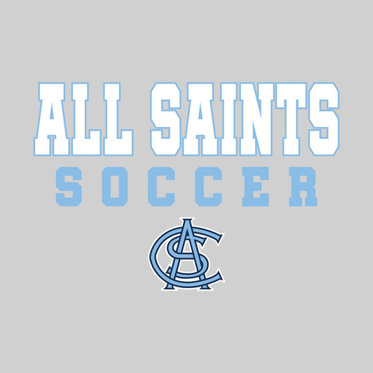 All Saints Cougars - Soccer - Outlined School Name with Soccer &amp; Mascot