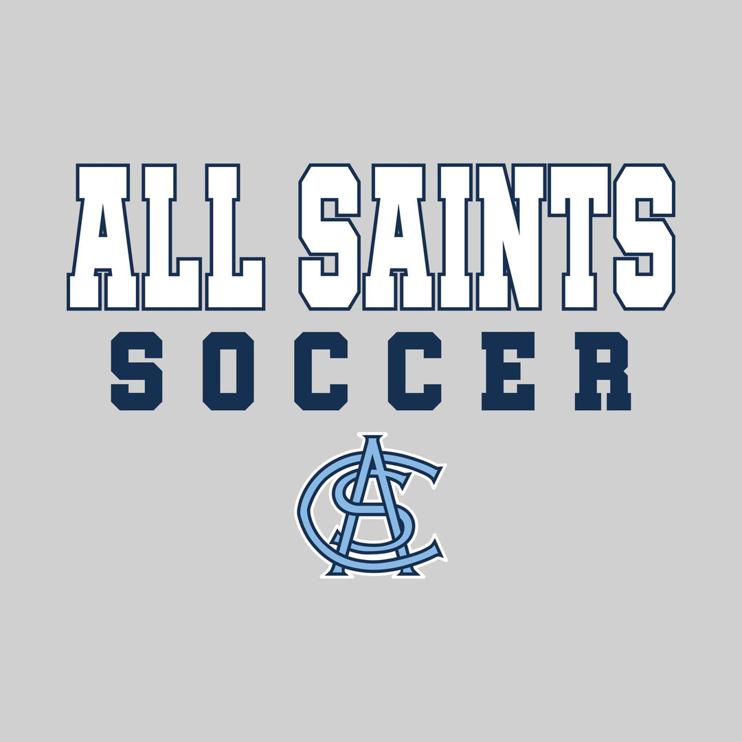 All Saints Cougars - Soccer - Outlined School Name with Soccer &amp; Mascot