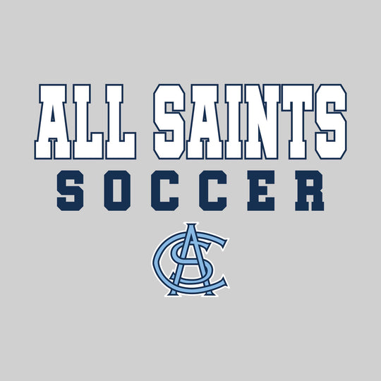 All Saints Cougars - Soccer - Outlined School Name with Soccer &amp; Mascot