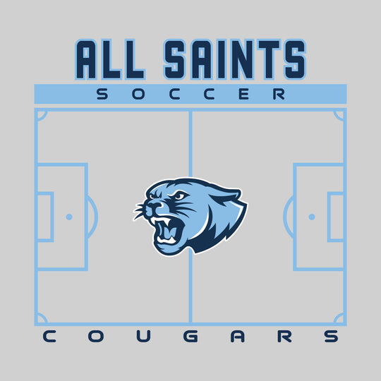 All Saints Cougars - Soccer - Pitch Lines with School Name &amp; Mascot