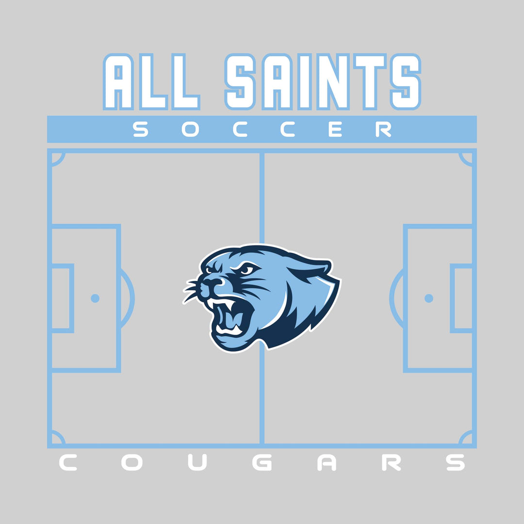 All Saints Cougars - Soccer - Pitch Lines with School Name &amp; Mascot
