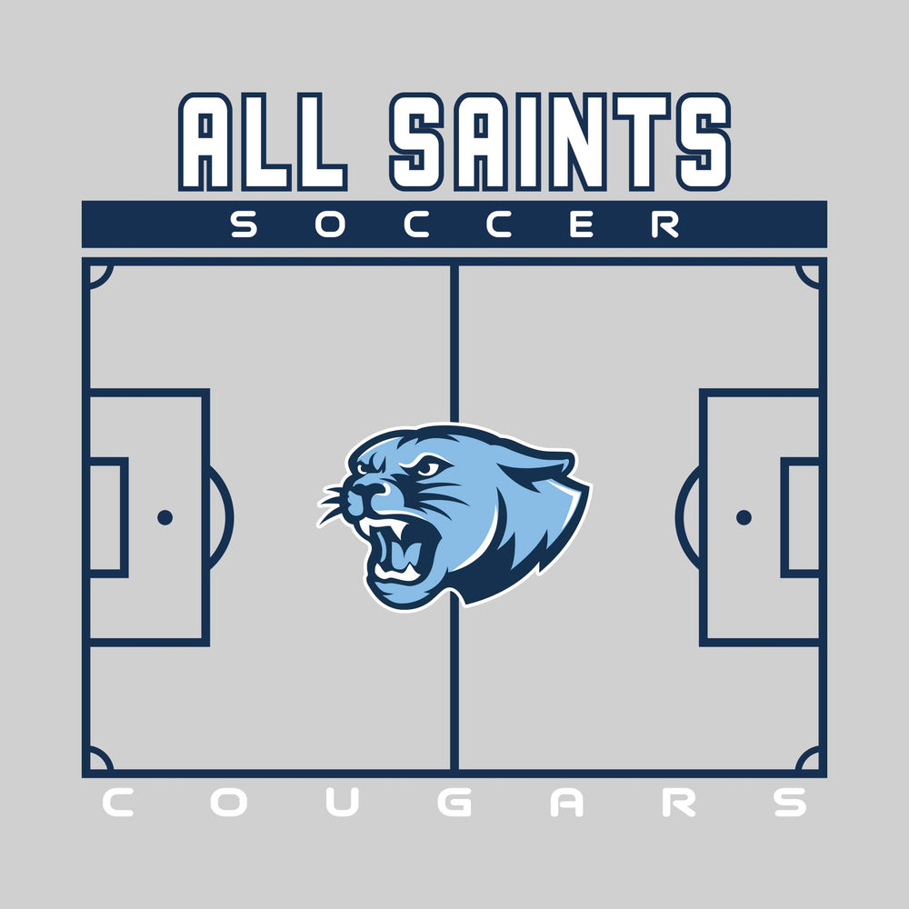 All Saints Cougars - Soccer - Pitch Lines with School Name & Mascot