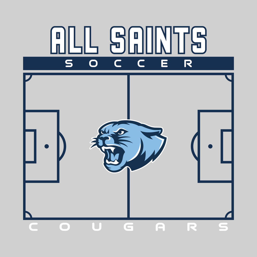 All Saints Cougars - Soccer - Pitch Lines with School Name &amp; Mascot